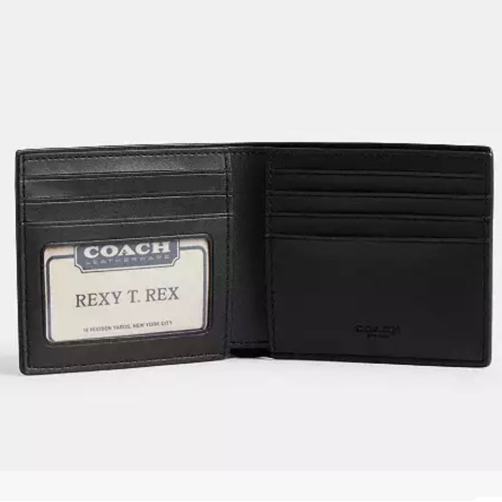 🆕 Coach men's Id Billfold Wallet In Signature Canvas - Picture 2 of 5
